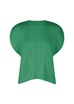 A product shot of the PLEATS PLEASE ISSEY MIYAKE MONTHLY COLORS : JULY shirt in fresh green.