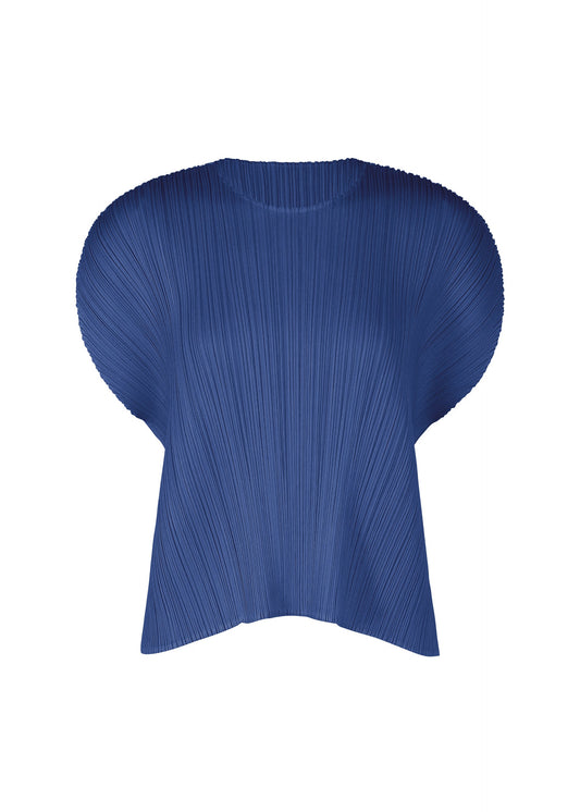 A product shot of the PLEATS PLEASE ISSEY MIYAKE MONTHLY COLORS : JULY shirt in blue.