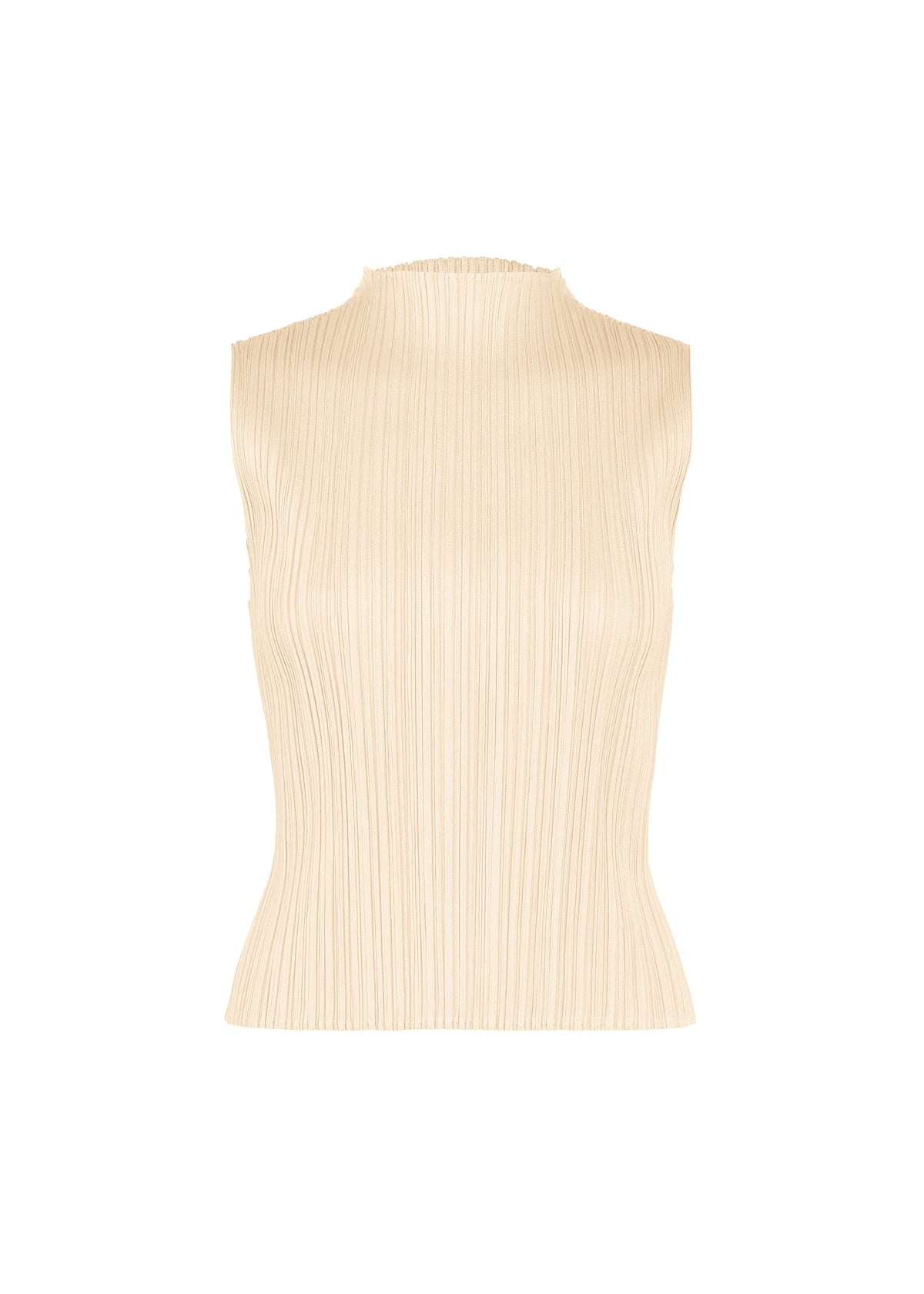 A product shot of the PLEATS PLEASE ISSEY MIYAKE MONTHLY COLORS : AUGUST shirt in off white.