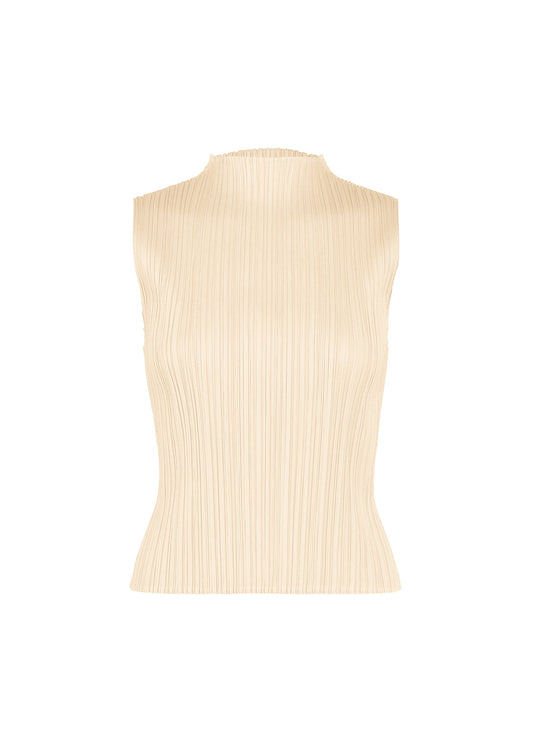 A product shot of the PLEATS PLEASE ISSEY MIYAKE MONTHLY COLORS : AUGUST shirt in off white.