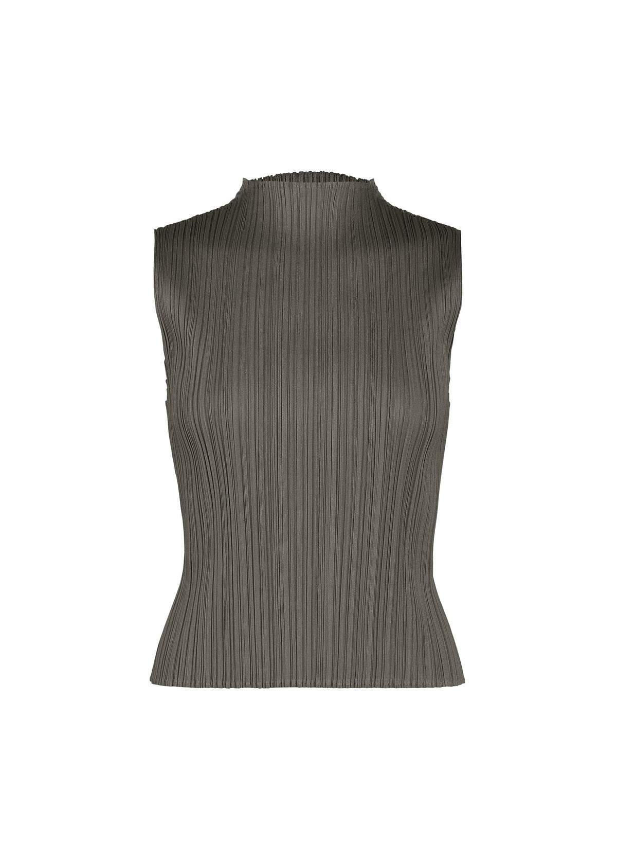 A product shot of the PLEATS PLEASE ISSEY MIYAKE MONTHLY COLORS : AUGUST shirt in charcoal.
