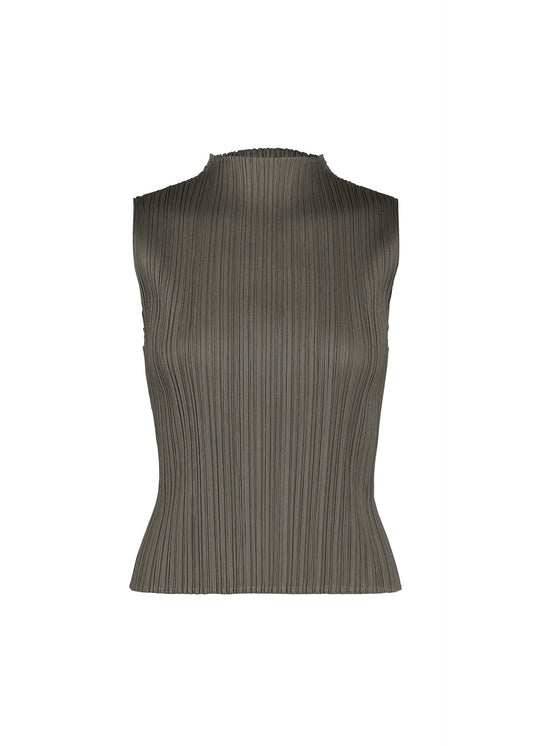 A product shot of the PLEATS PLEASE ISSEY MIYAKE MONTHLY COLORS : AUGUST shirt in charcoal.