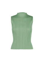 A product shot of the PLEATS PLEASE ISSEY MIYAKE MONTHLY COLORS : AUGUST shirt in grayish green.