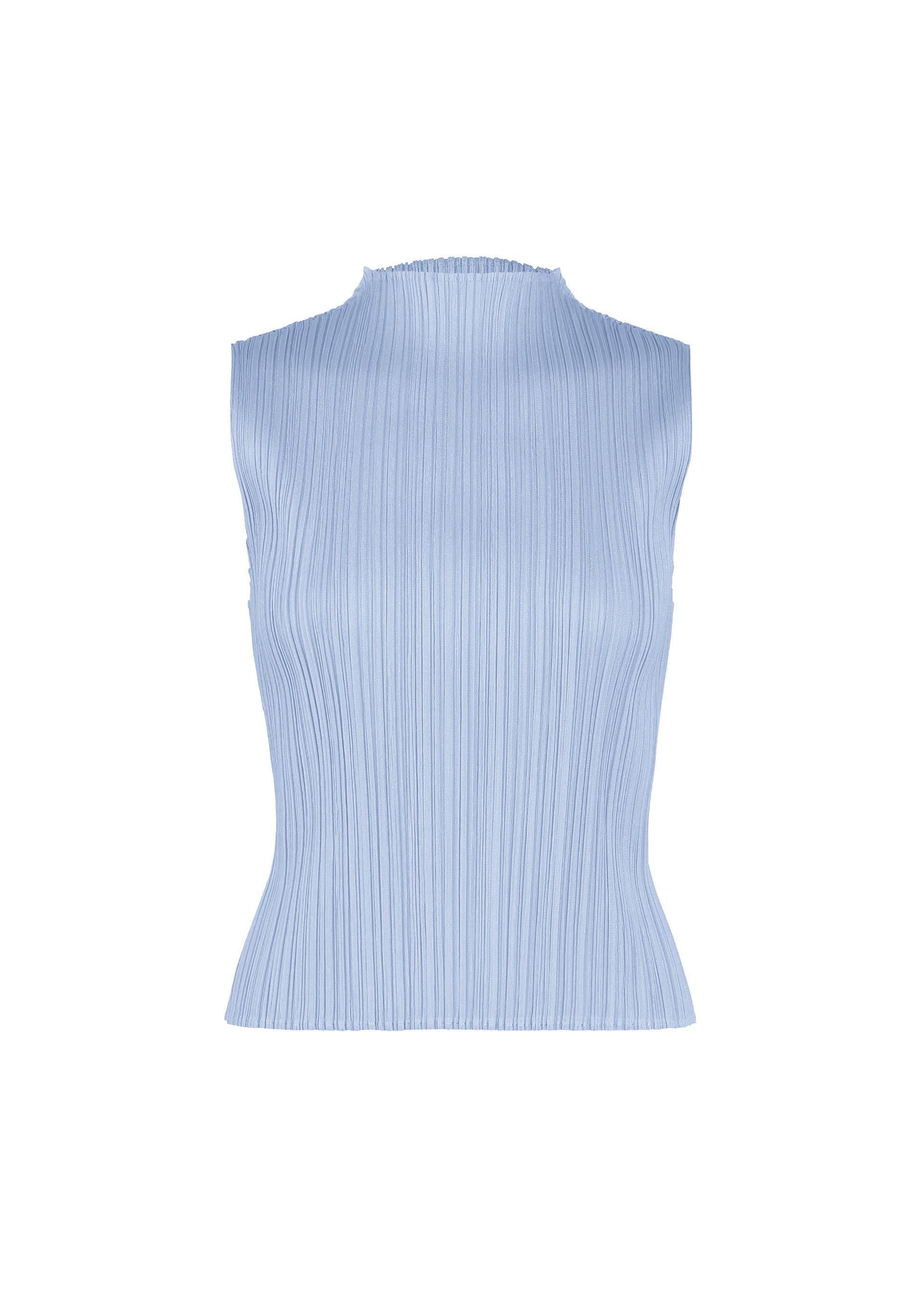 A product shot of the PLEATS PLEASE ISSEY MIYAKE MONTHLY COLORS : AUGUST shirt in light blue.