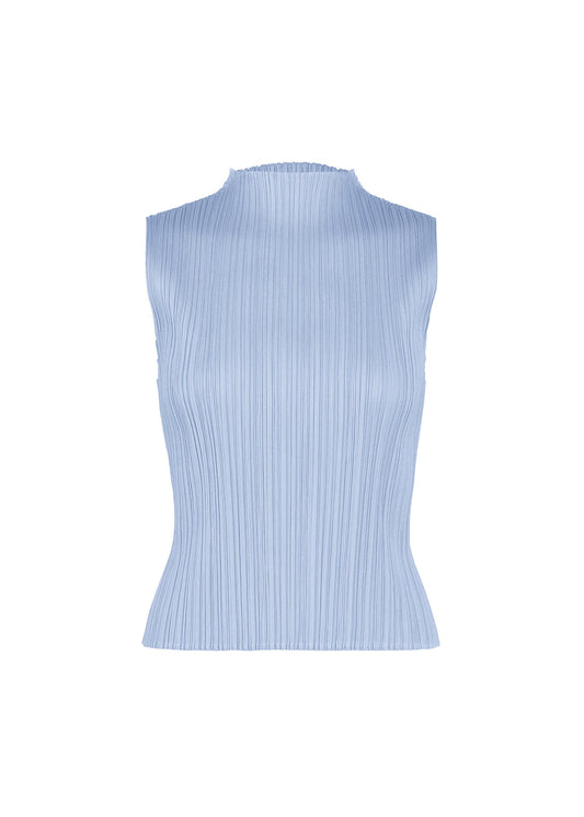 A product shot of the PLEATS PLEASE ISSEY MIYAKE MONTHLY COLORS : AUGUST shirt in light blue.