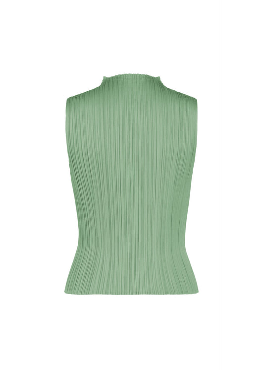 A detail shot of the PLEATS PLEASE ISSEY MIYAKE MONTHLY COLORS : AUGUST shirt.