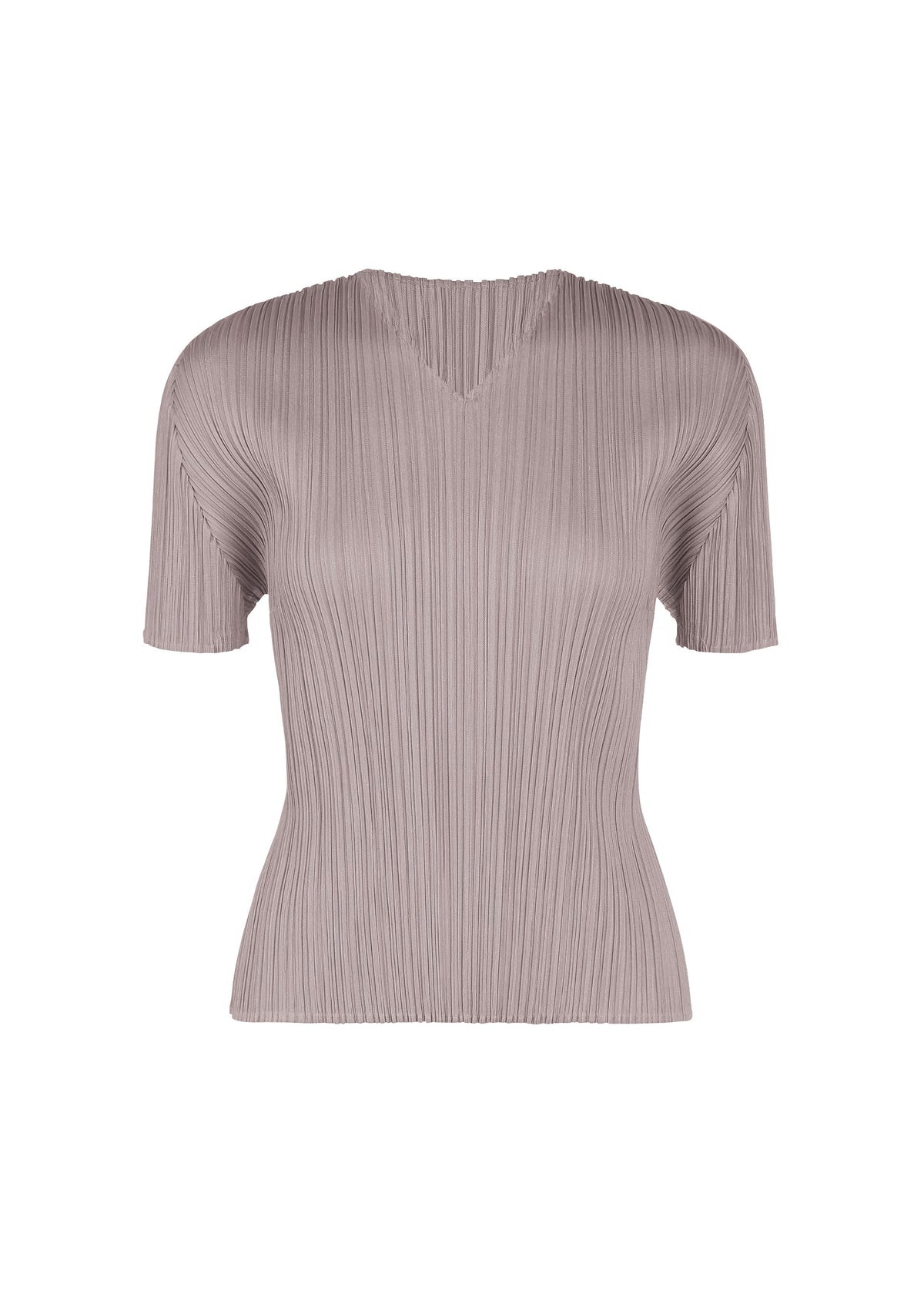 A product shot of the PLEATS PLEASE ISSEY MIYAKE MONTHLY COLORS : AUGUST shirt in grayish purple.