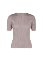 A product shot of the PLEATS PLEASE ISSEY MIYAKE MONTHLY COLORS : AUGUST shirt in grayish purple.