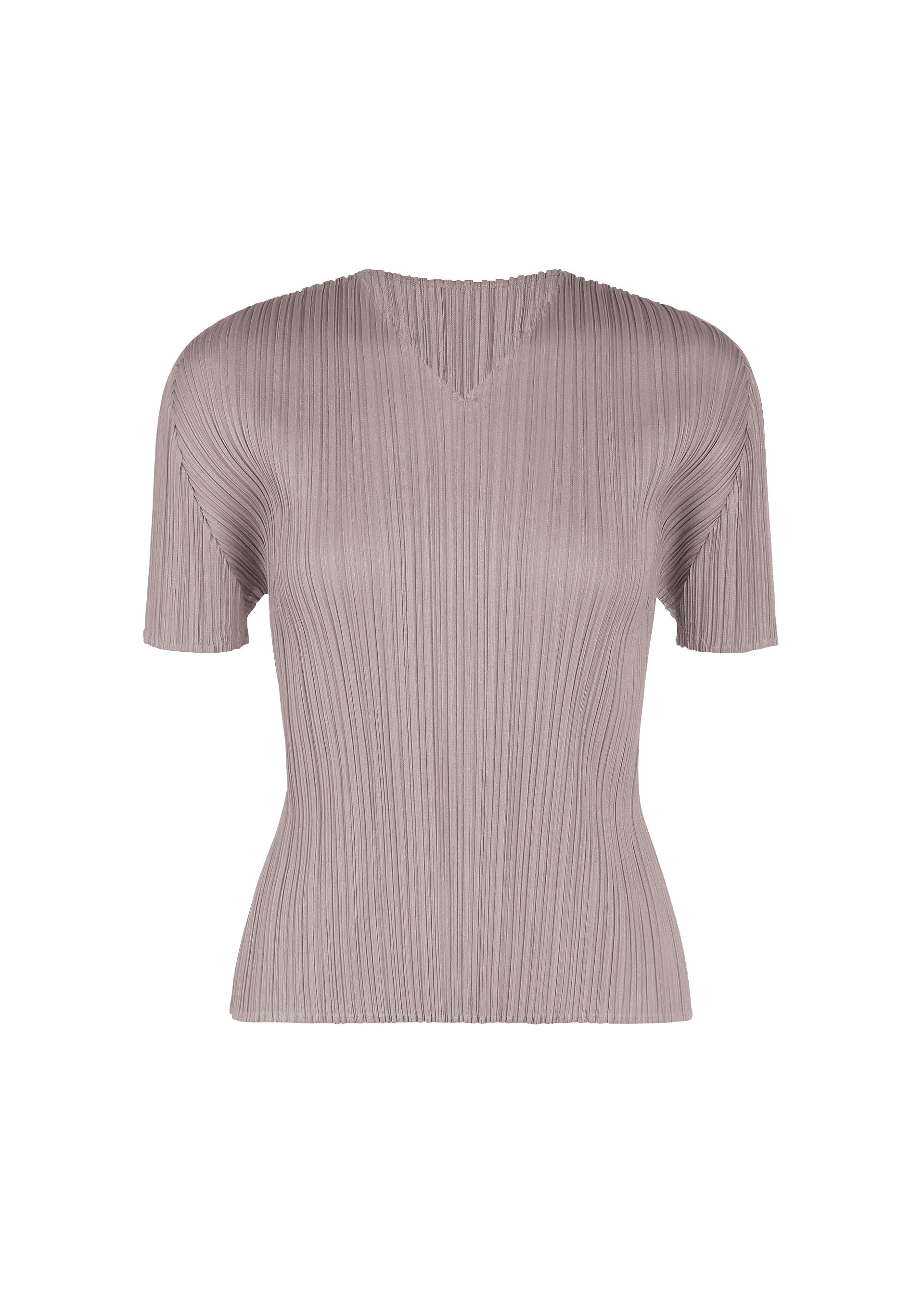 A product shot of the PLEATS PLEASE ISSEY MIYAKE MONTHLY COLORS : AUGUST shirt in grayish purple.
