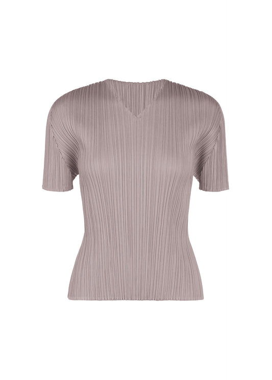 A product shot of the PLEATS PLEASE ISSEY MIYAKE MONTHLY COLORS : AUGUST shirt in grayish purple.