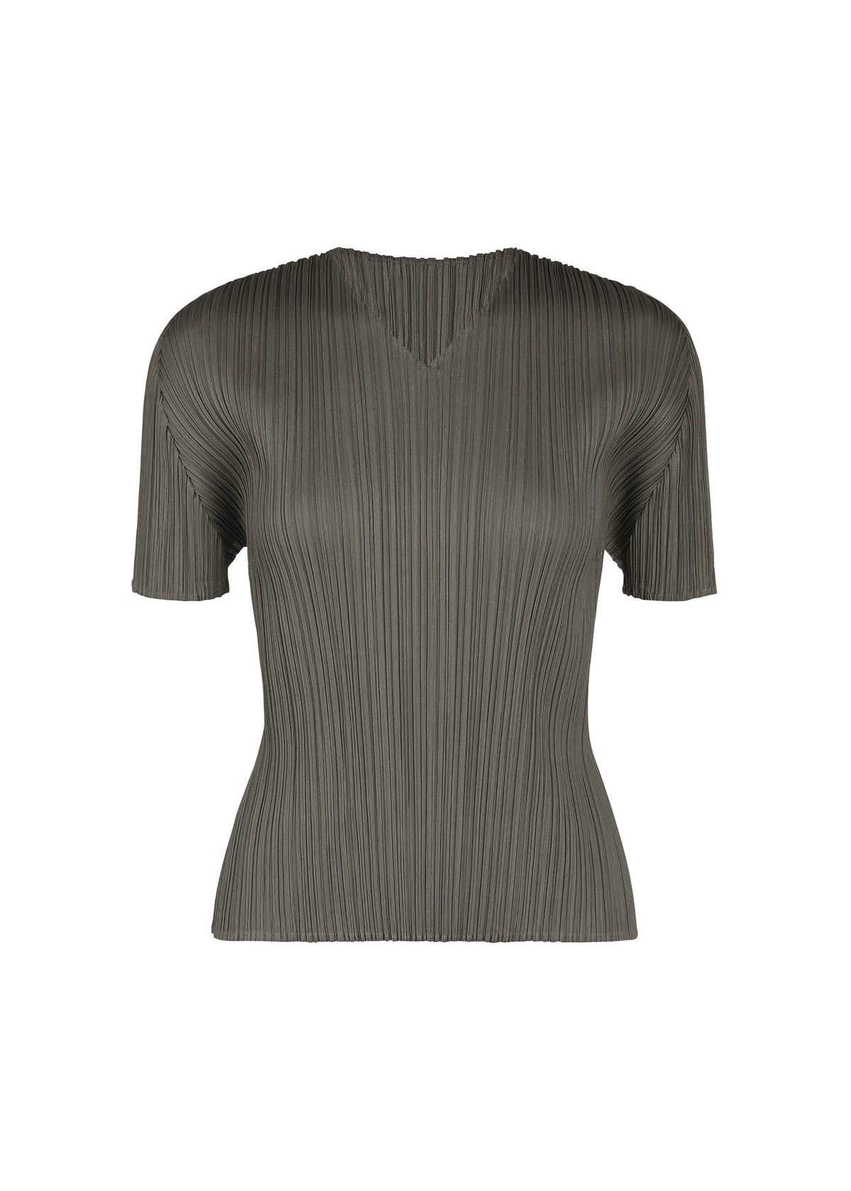 A product shot of the PLEATS PLEASE ISSEY MIYAKE MONTHLY COLORS : AUGUST shirt in charcoal.