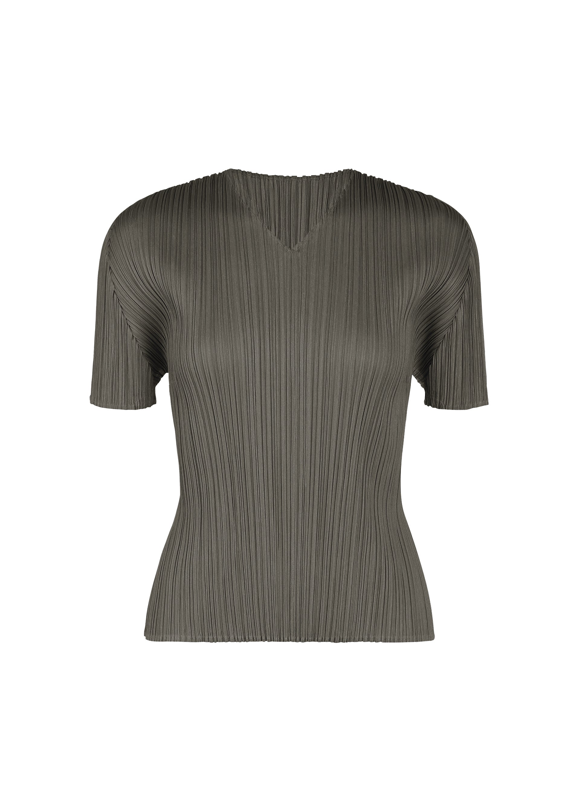 A product shot of the PLEATS PLEASE ISSEY MIYAKE MONTHLY COLORS : AUGUST shirt in charcoal.