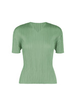 A product shot of the PLEATS PLEASE ISSEY MIYAKE MONTHLY COLORS : AUGUST shirt in grayish green.