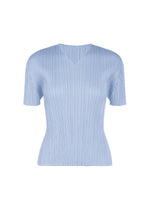 A product shot of the PLEATS PLEASE ISSEY MIYAKE MONTHLY COLORS : AUGUST shirt in light blue.