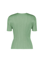 A detail shot of the PLEATS PLEASE ISSEY MIYAKE MONTHLY COLORS : AUGUST shirt.