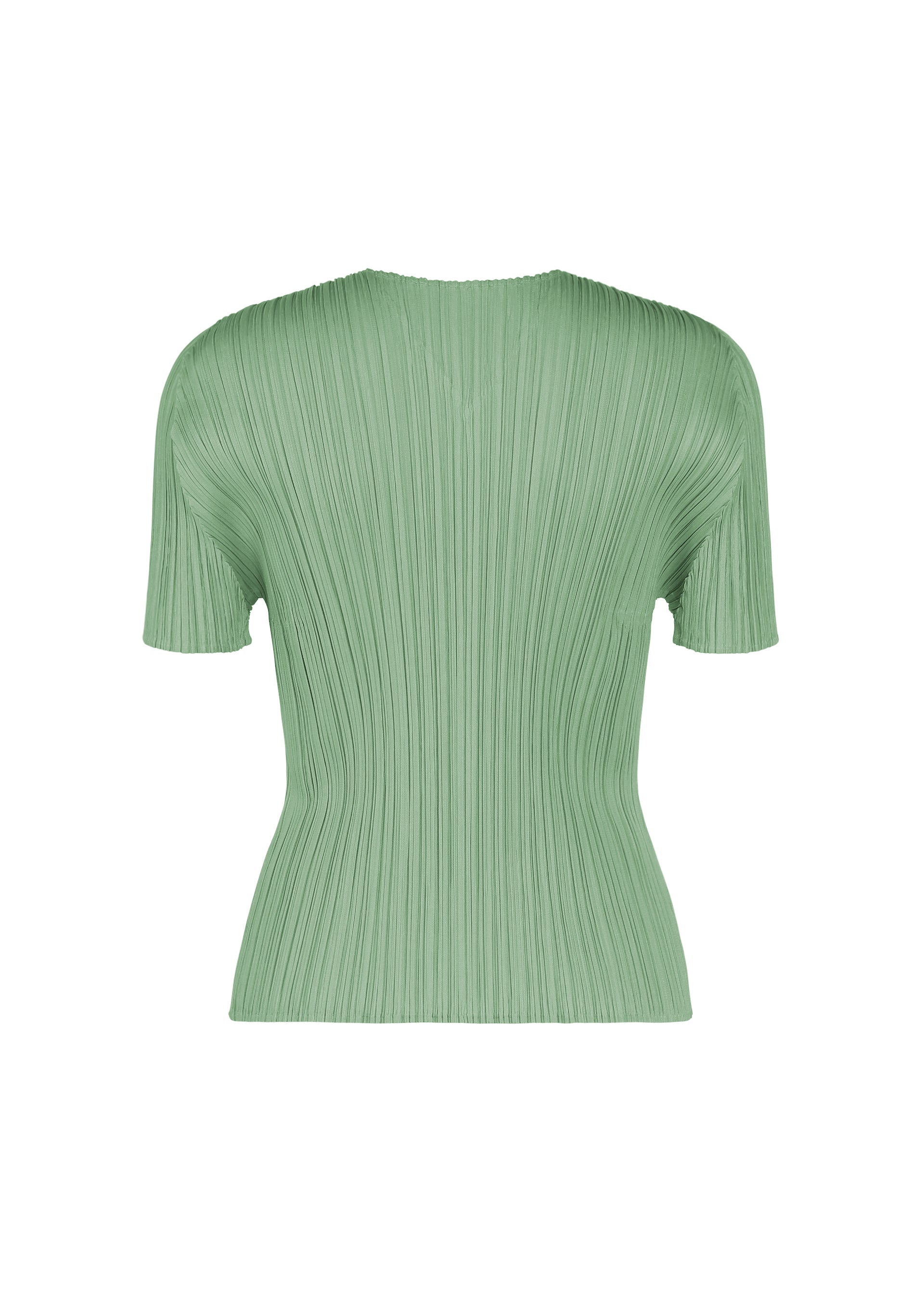 A detail shot of the PLEATS PLEASE ISSEY MIYAKE MONTHLY COLORS : AUGUST shirt.