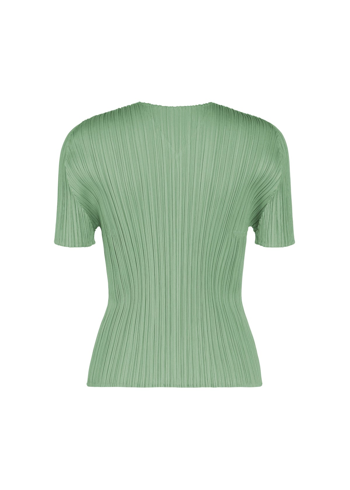 A detail shot of the PLEATS PLEASE ISSEY MIYAKE MONTHLY COLORS : AUGUST shirt.