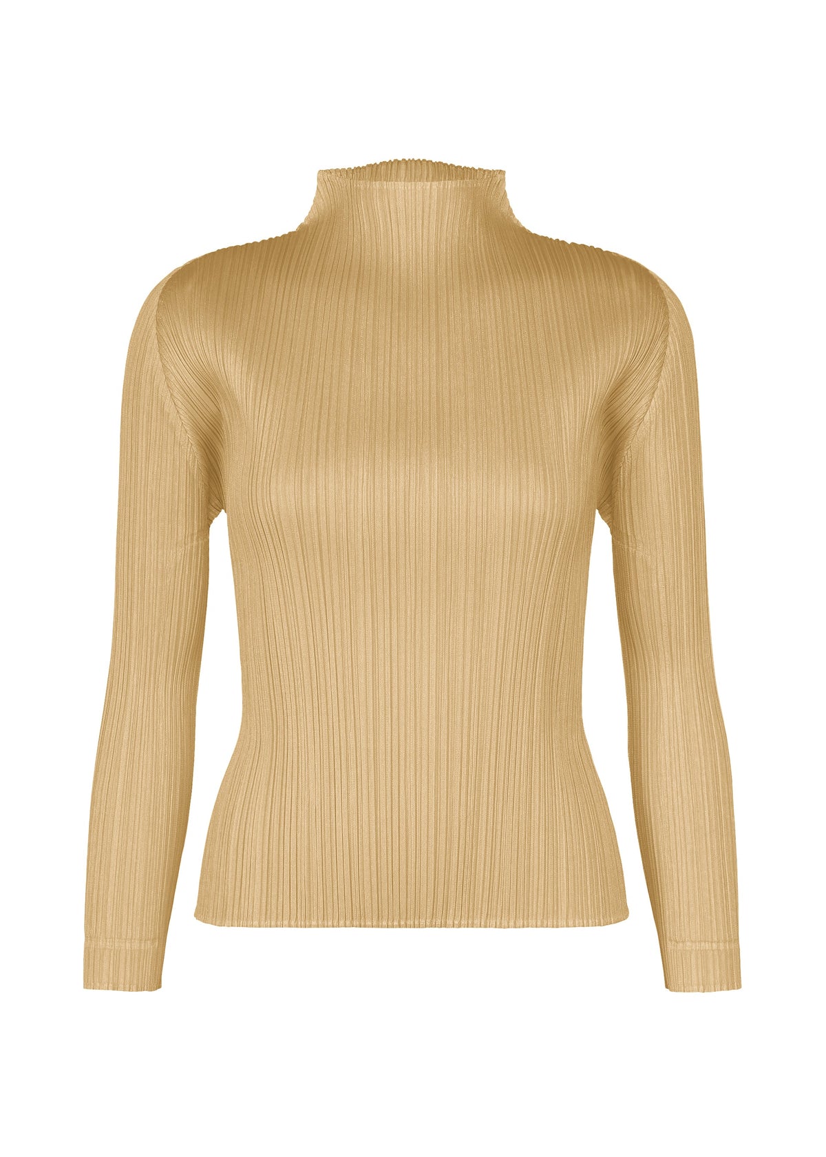 A product shot of the PLEATS PLEASE ISSEY MIYAKE MONTHLY COLORS : OCTOBER shirt in ash beige.