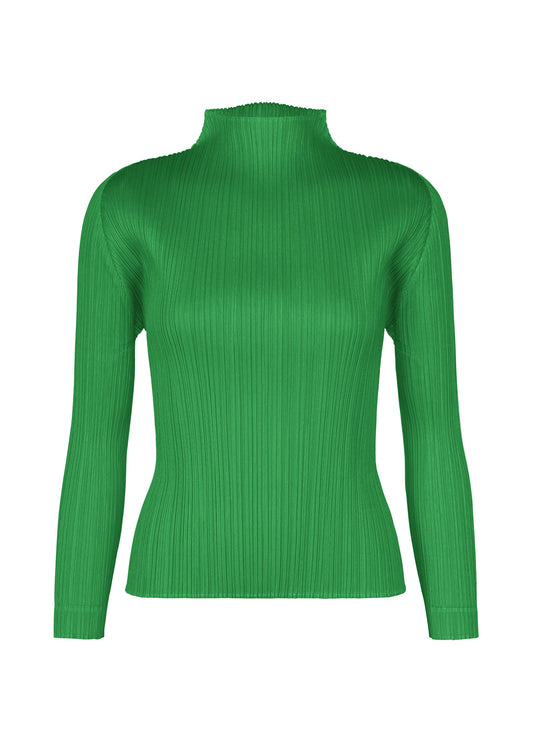A product shot of the PLEATS PLEASE ISSEY MIYAKE MONTHLY COLORS : OCTOBER shirt in green.