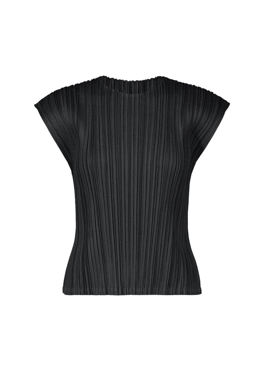 A product shot of the PLEATS PLEASE ISSEY MIYAKE MELLOW PLEATS shirt in black.