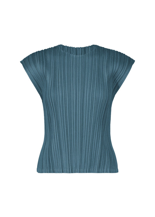 A product shot of the PLEATS PLEASE ISSEY MIYAKE MELLOW PLEATS shirt in cerulean blue.