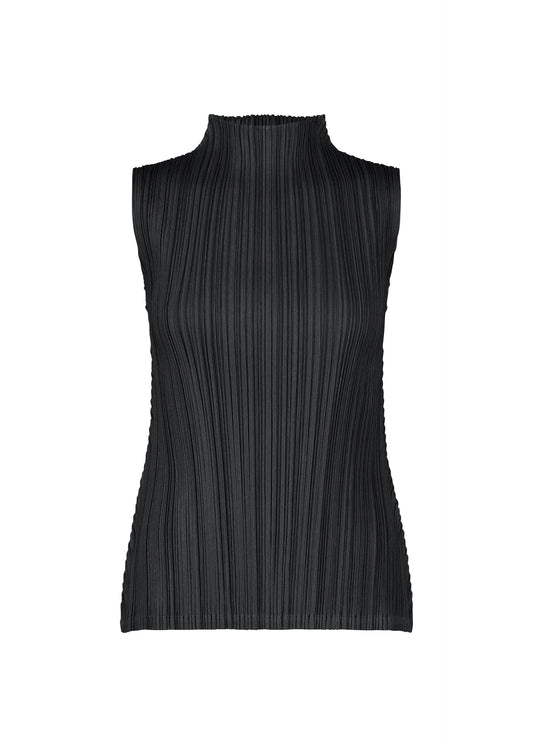 A product shot of the PLEATS PLEASE ISSEY MIYAKE MELLOW PLEATS shirt in black.