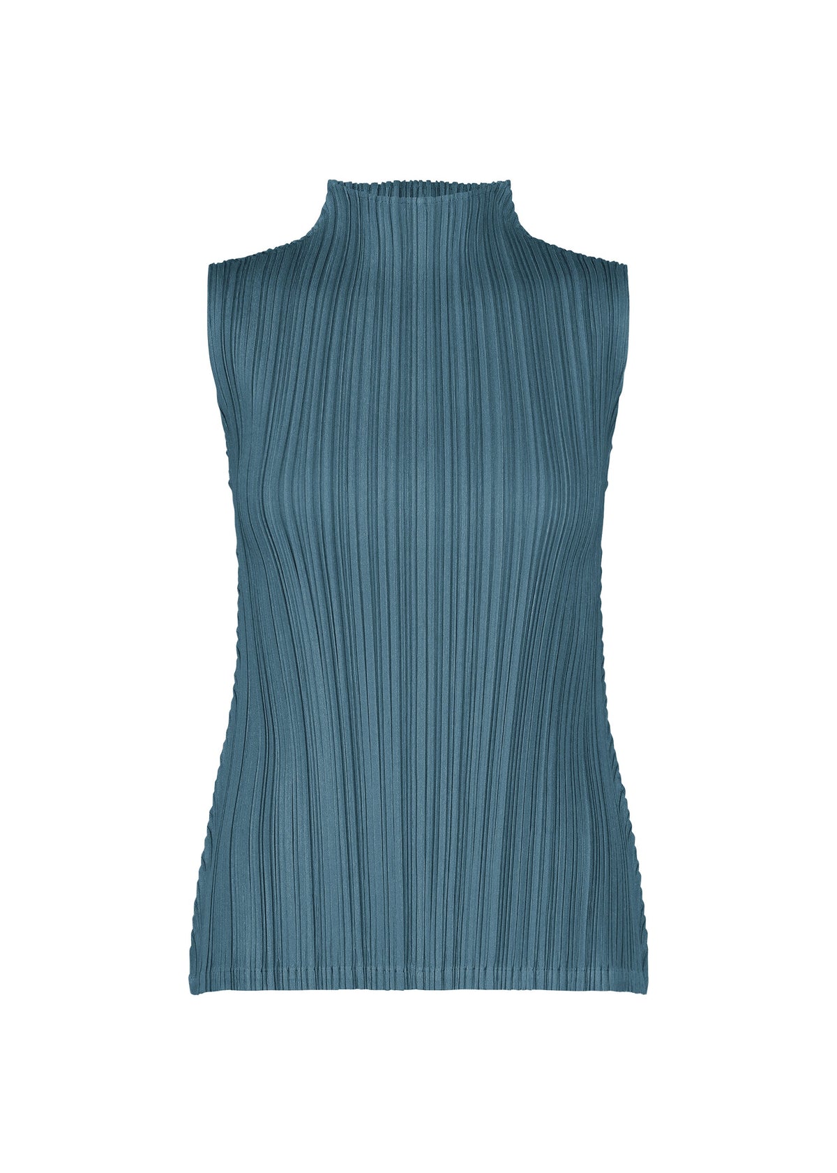 A product shot of the PLEATS PLEASE ISSEY MIYAKE MELLOW PLEATS shirt in cerulean blue.