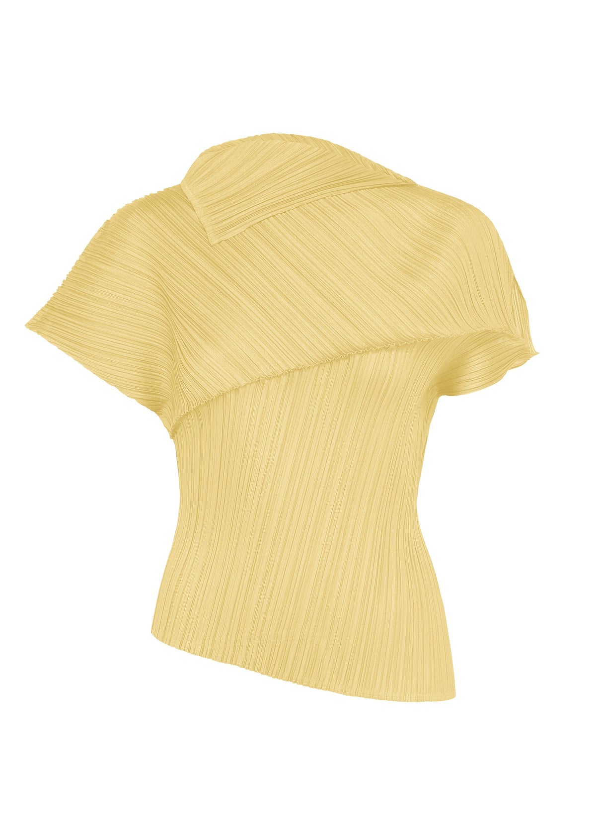 A product shot of the PLEATS PLEASE ISSEY MIYAKE LEAP shirt in pale yellow.