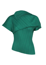 A product shot of the PLEATS PLEASE ISSEY MIYAKE LEAP shirt in forest green.