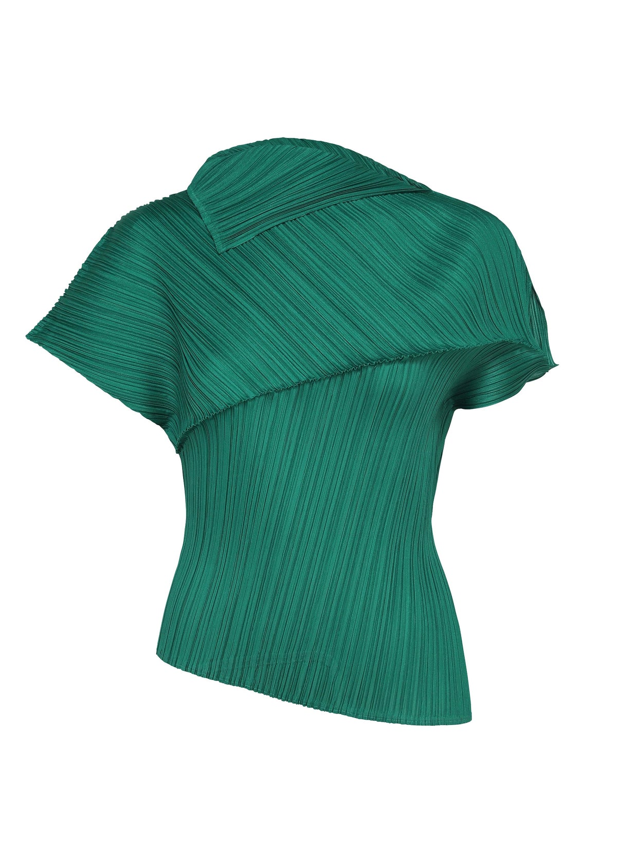 A product shot of the PLEATS PLEASE ISSEY MIYAKE LEAP shirt in forest green.