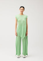 A model wears the PLEATS PLEASE ISSEY MIYAKE FOLD fold-dress-baby-blue-1.