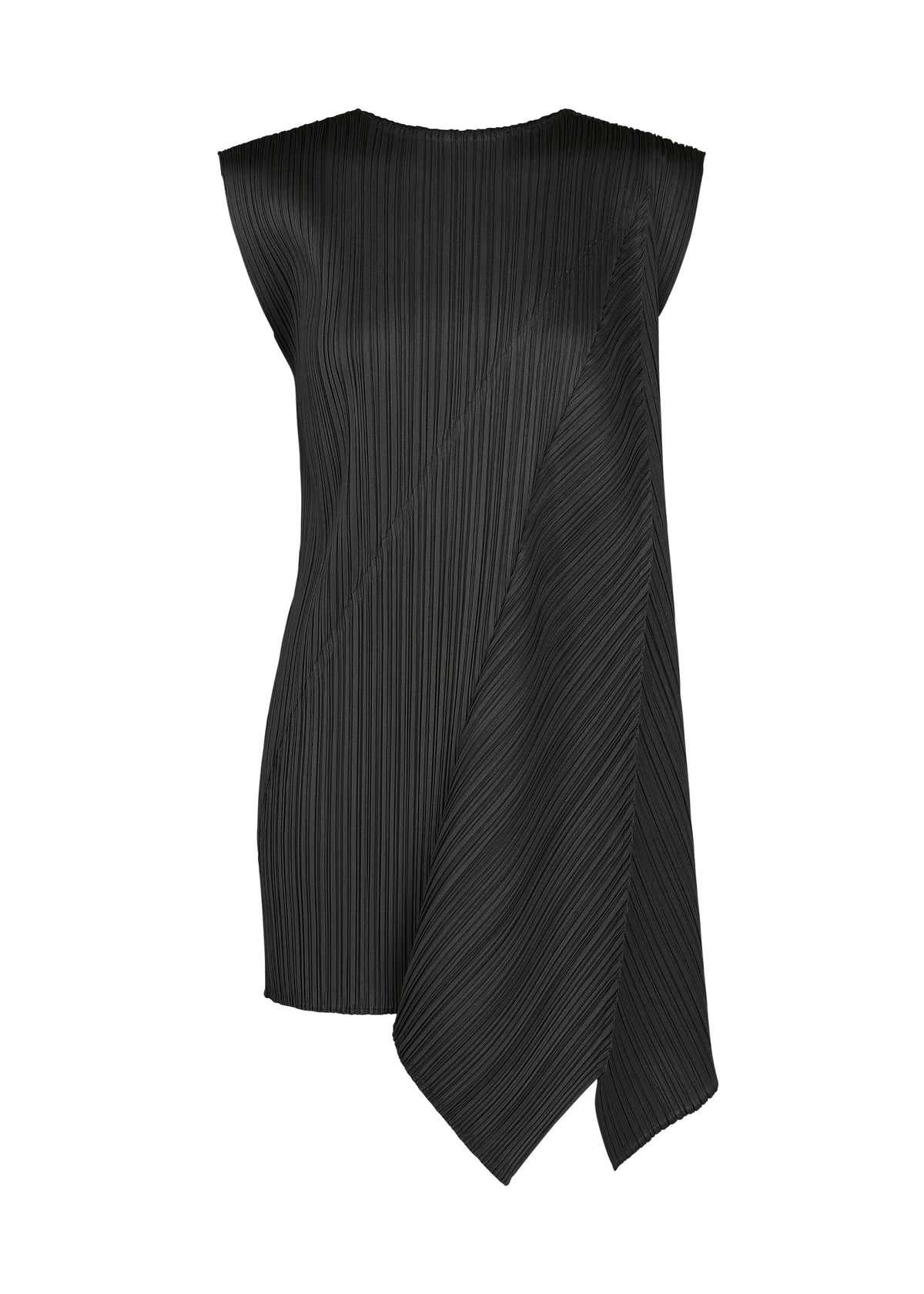A product shot of the PLEATS PLEASE ISSEY MIYAKE FOLD dress in black.