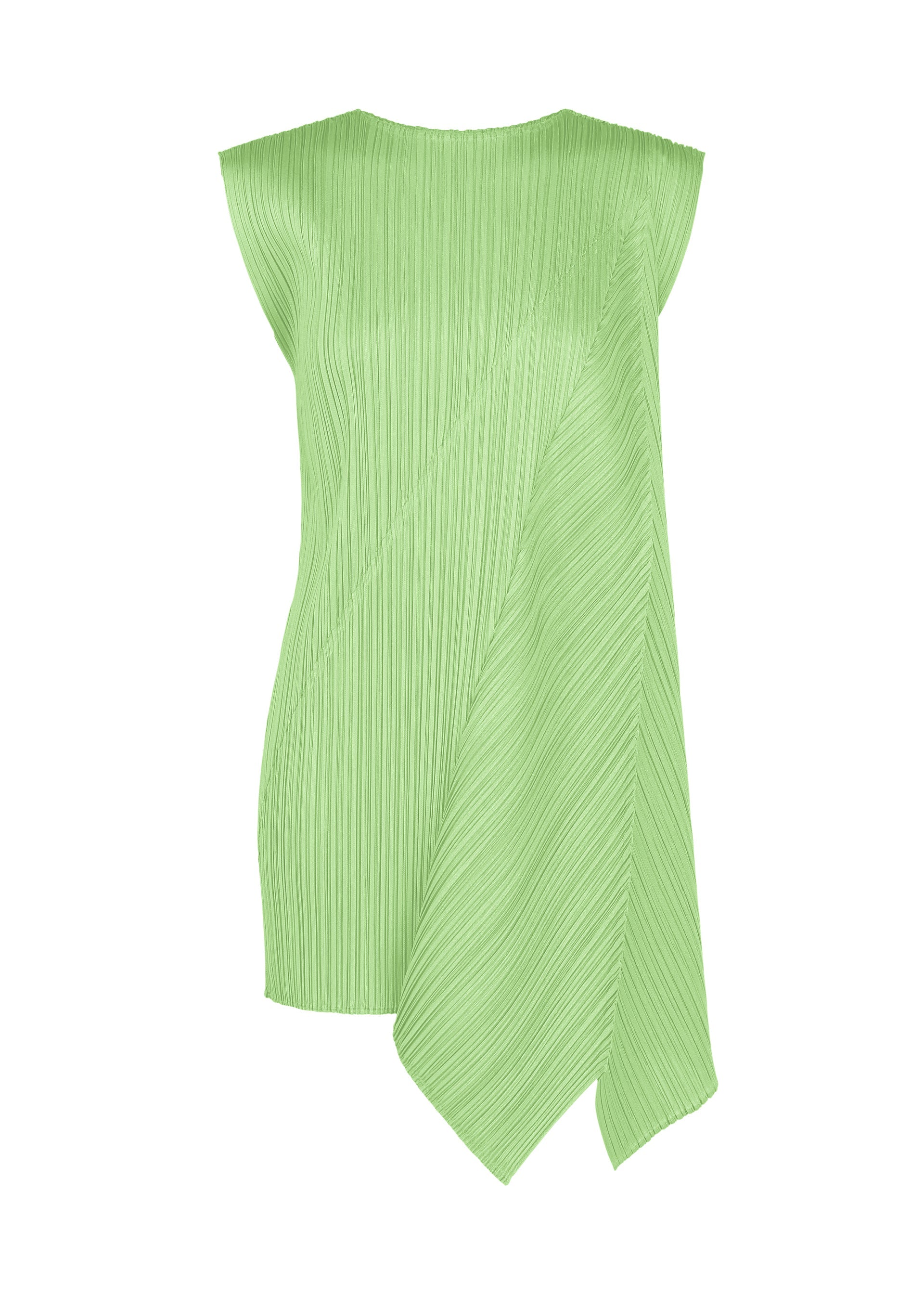 A product shot of the PLEATS PLEASE ISSEY MIYAKE FOLD dress in mint green.