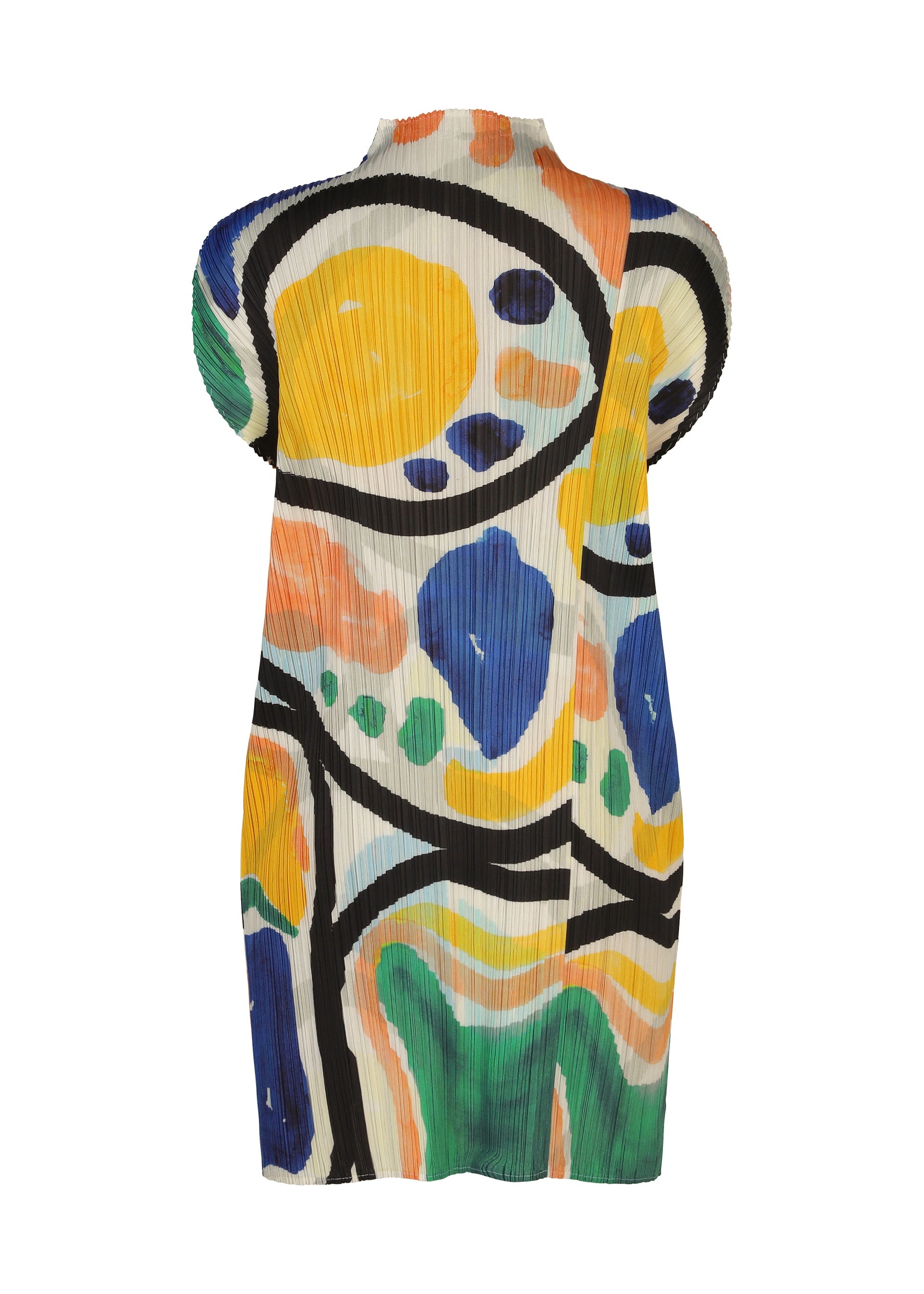 A detail shot of the PLEATS PLEASE ISSEY MIYAKE ROLL dress.