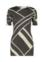 A product shot of the PLEATS PLEASE ISSEY MIYAKE FOLD LINE dress in charcoal.