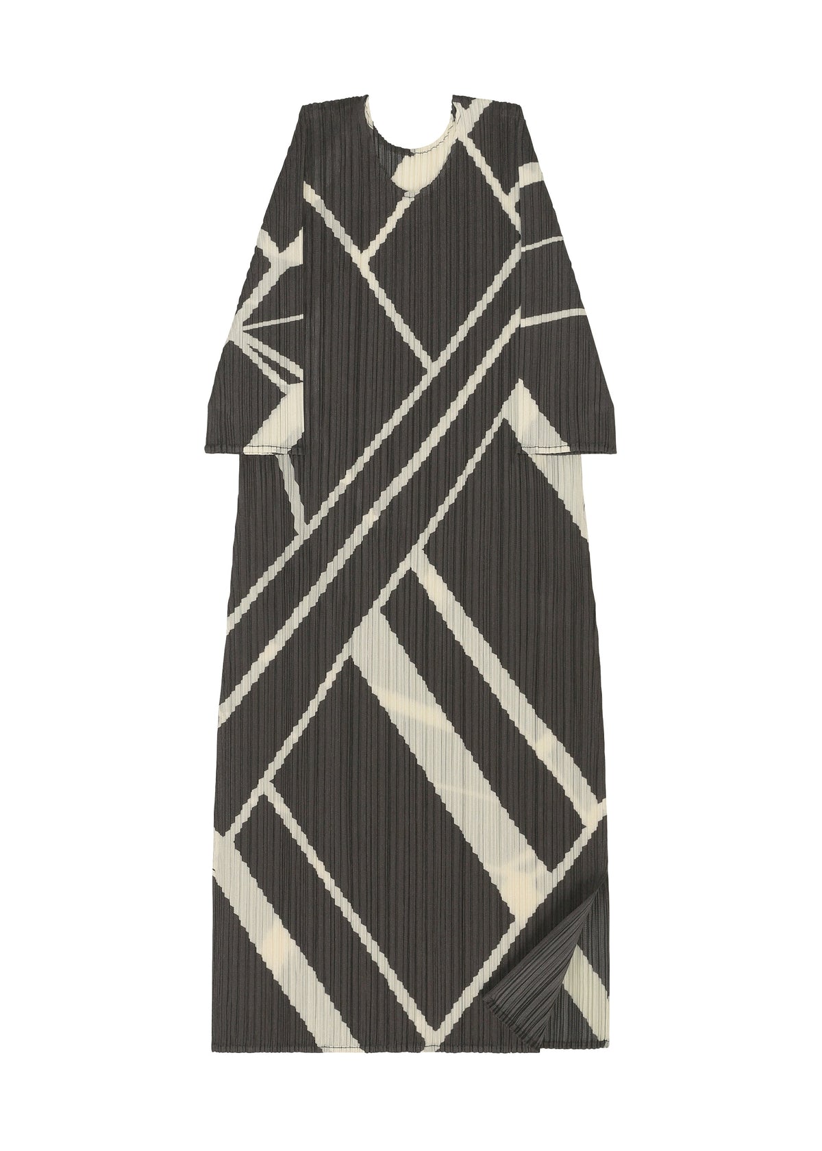 A detail shot of the PLEATS PLEASE ISSEY MIYAKE FOLD LINE dress.