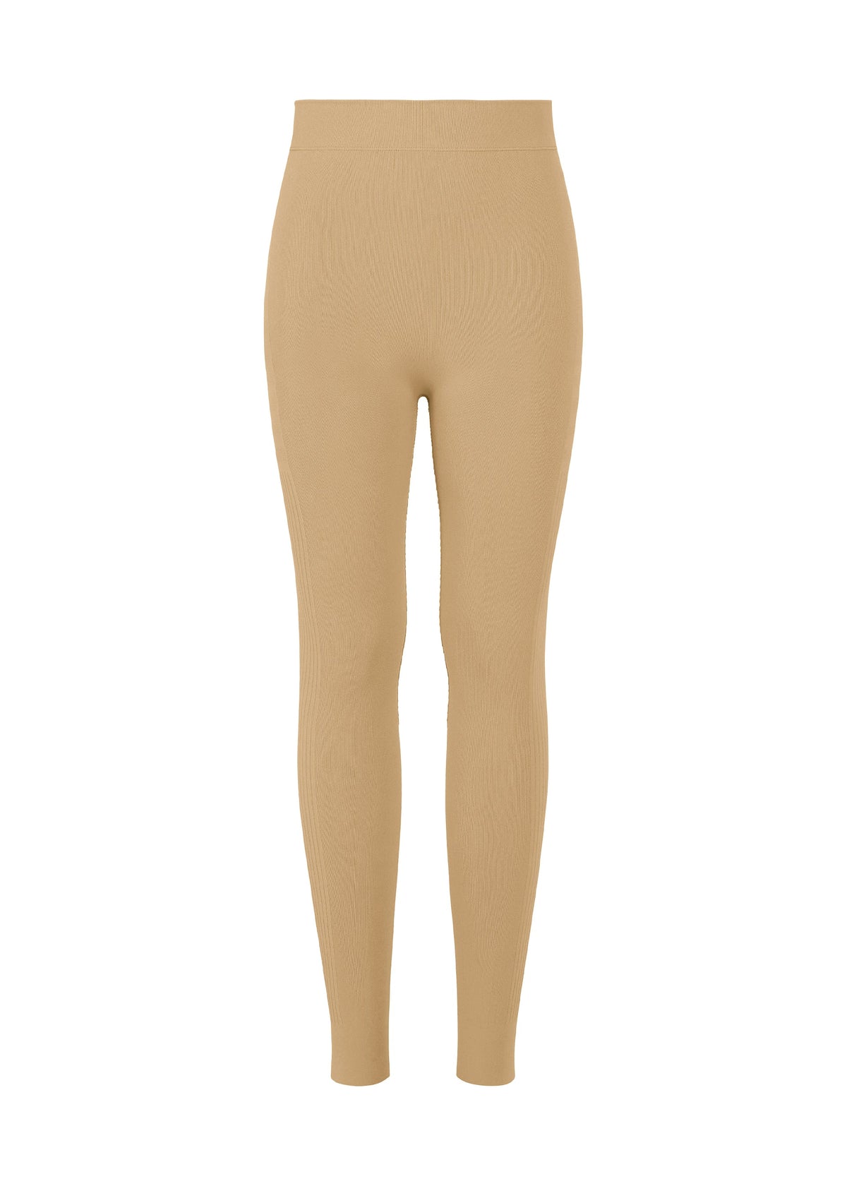A product shot of the PLEATS PLEASE ISSEY MIYAKE A-POC SKIN trousers in ash beige.