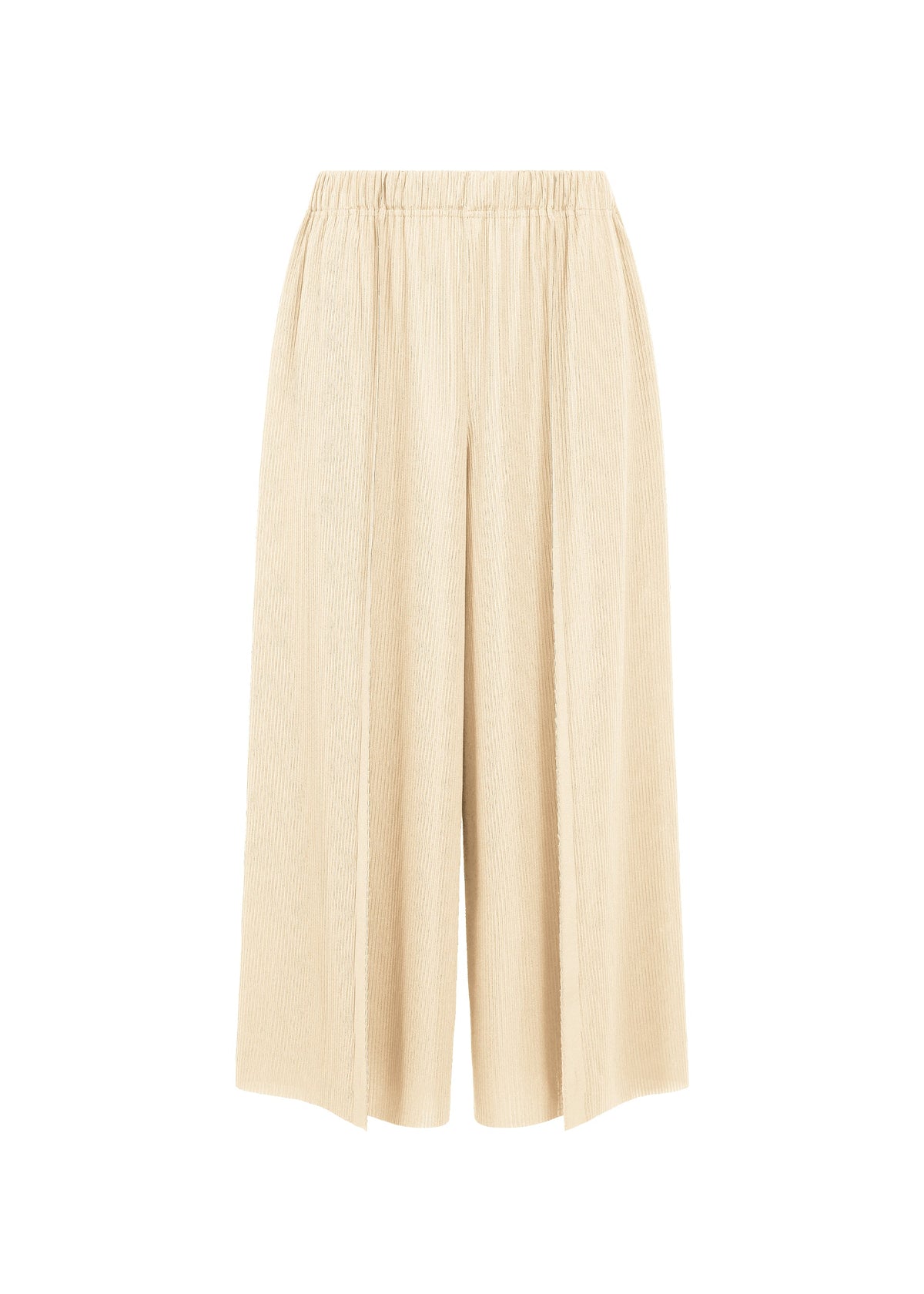 A product shot of the PLEATS PLEASE ISSEY MIYAKE A-POC BOTTOMS pants in white.