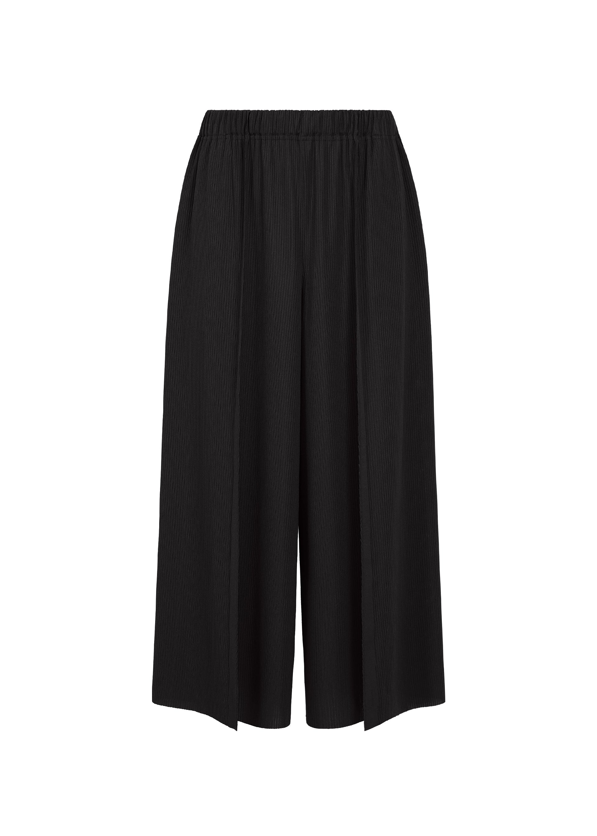 A product shot of the PLEATS PLEASE ISSEY MIYAKE A-POC BOTTOMS pants in black.