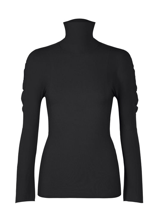 A product shot of the PLEATS PLEASE ISSEY MIYAKE A-POC SKIN shirt in black.