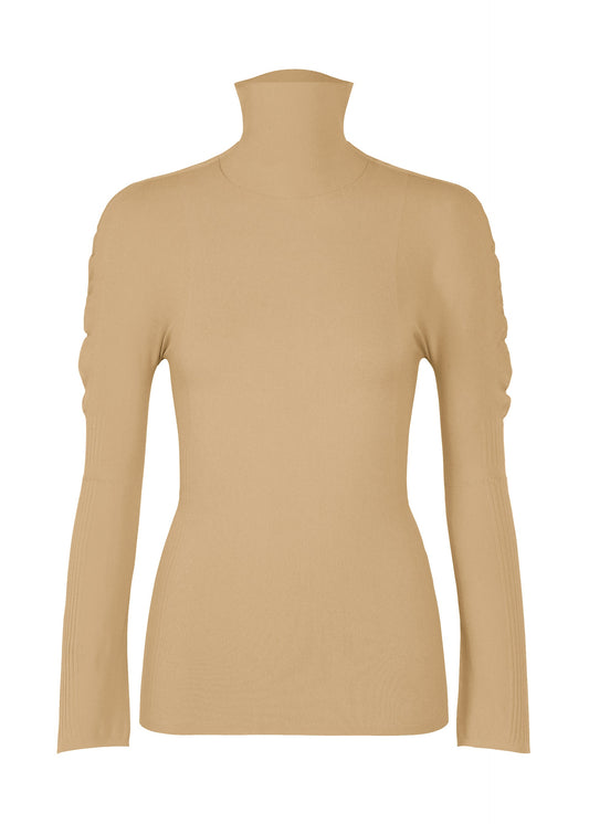A product shot of the PLEATS PLEASE ISSEY MIYAKE A-POC SKIN shirt in ash beige.