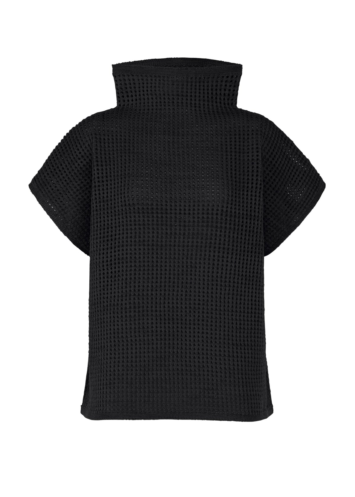 A product shot of the PLEATS PLEASE ISSEY MIYAKE DOT KNIT shirt in black.