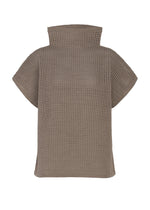A product shot of the PLEATS PLEASE ISSEY MIYAKE DOT KNIT shirt in greige.