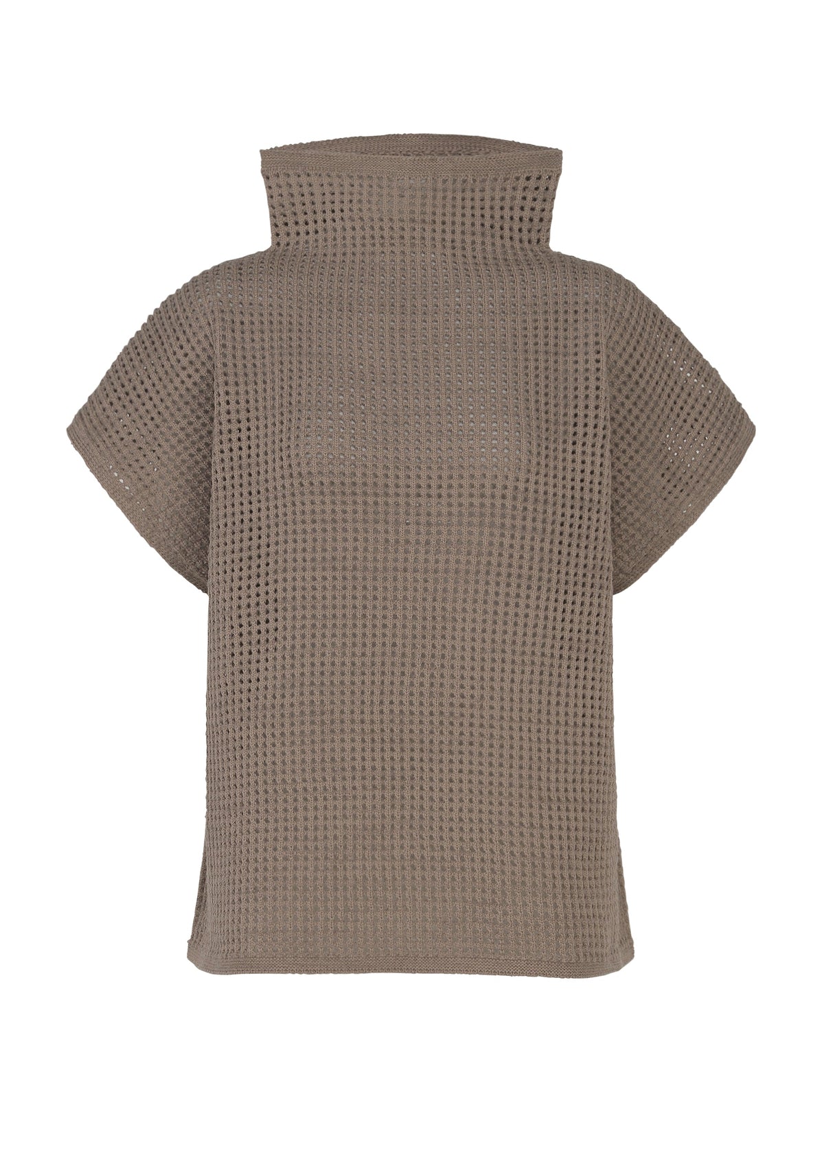 A product shot of the PLEATS PLEASE ISSEY MIYAKE DOT KNIT shirt in greige.