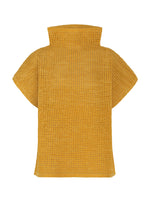 A product shot of the PLEATS PLEASE ISSEY MIYAKE DOT KNIT shirt in ocher.