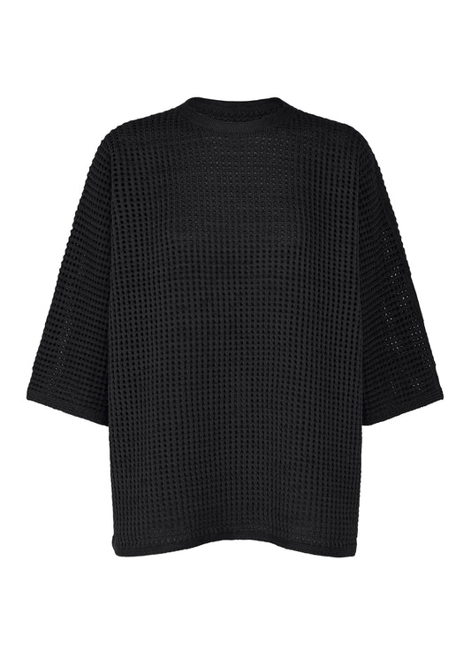 A product shot of the PLEATS PLEASE ISSEY MIYAKE DOT KNIT shirt in black.