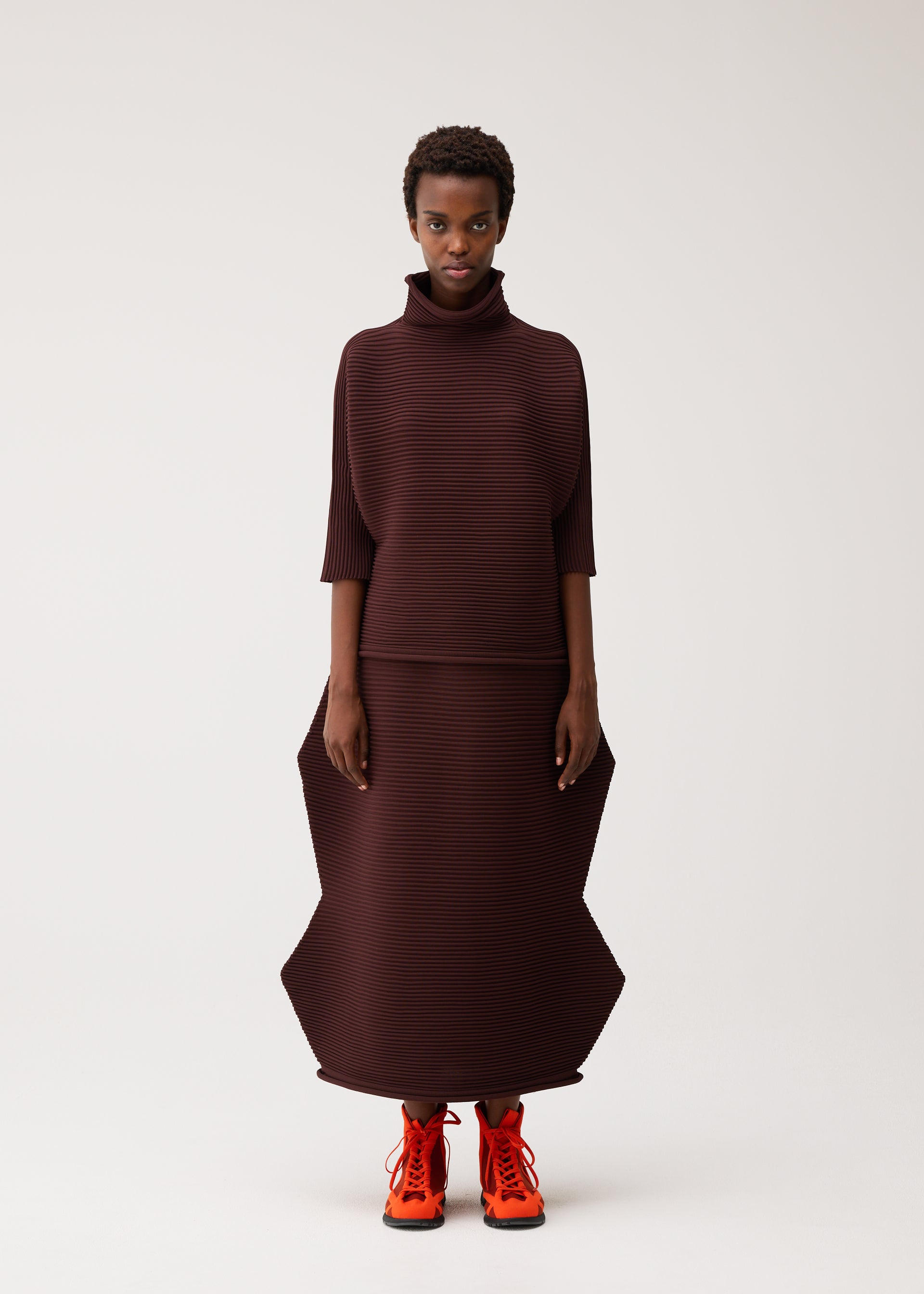 ZIG ZAG KNIT Shirt Dark Brown – ISSEY MIYAKE EU