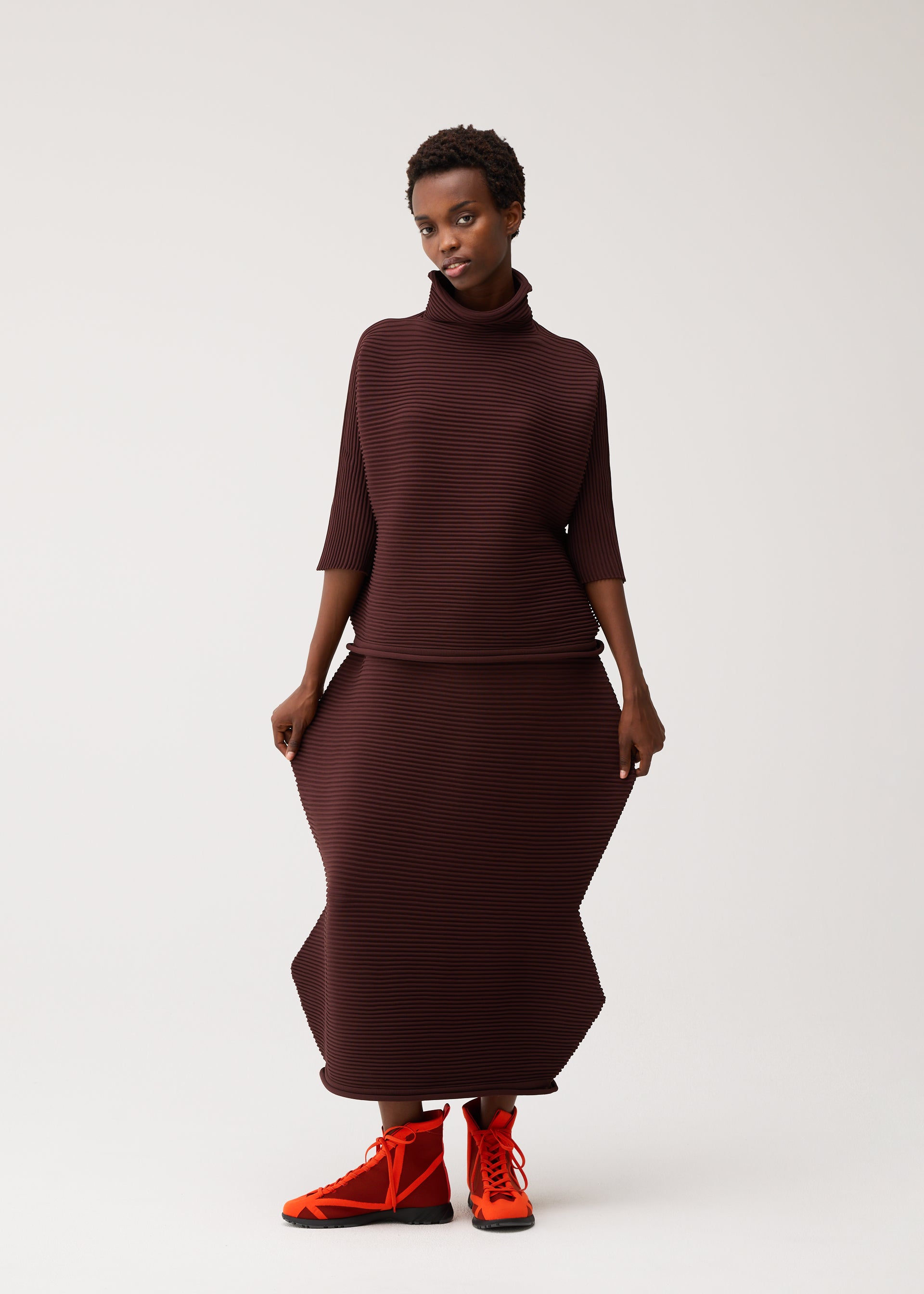 ZIG ZAG KNIT Shirt Dark Brown – ISSEY MIYAKE EU