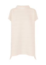 A product shot of the PLEATS PLEASE ISSEY MIYAKE PAPER BOUNCE KNIT shirt in white.