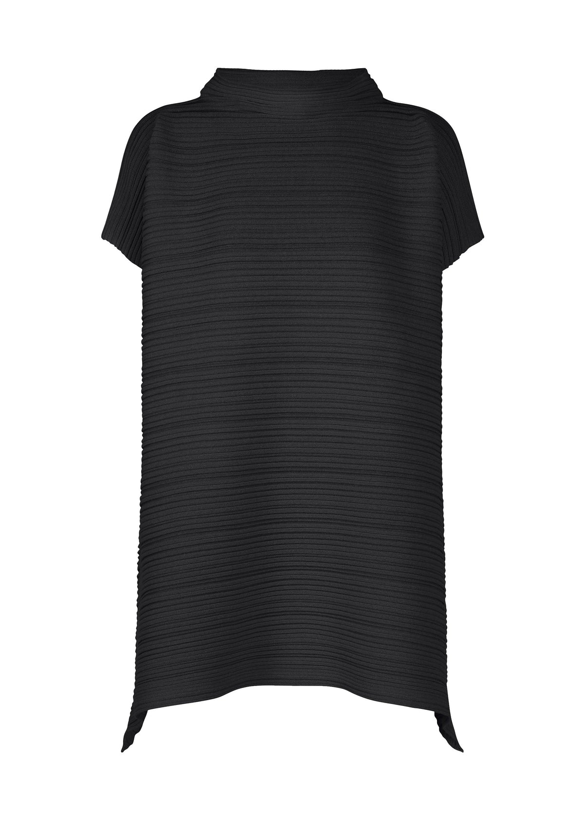 A product shot of the PLEATS PLEASE ISSEY MIYAKE PAPER BOUNCE KNIT shirt in black.